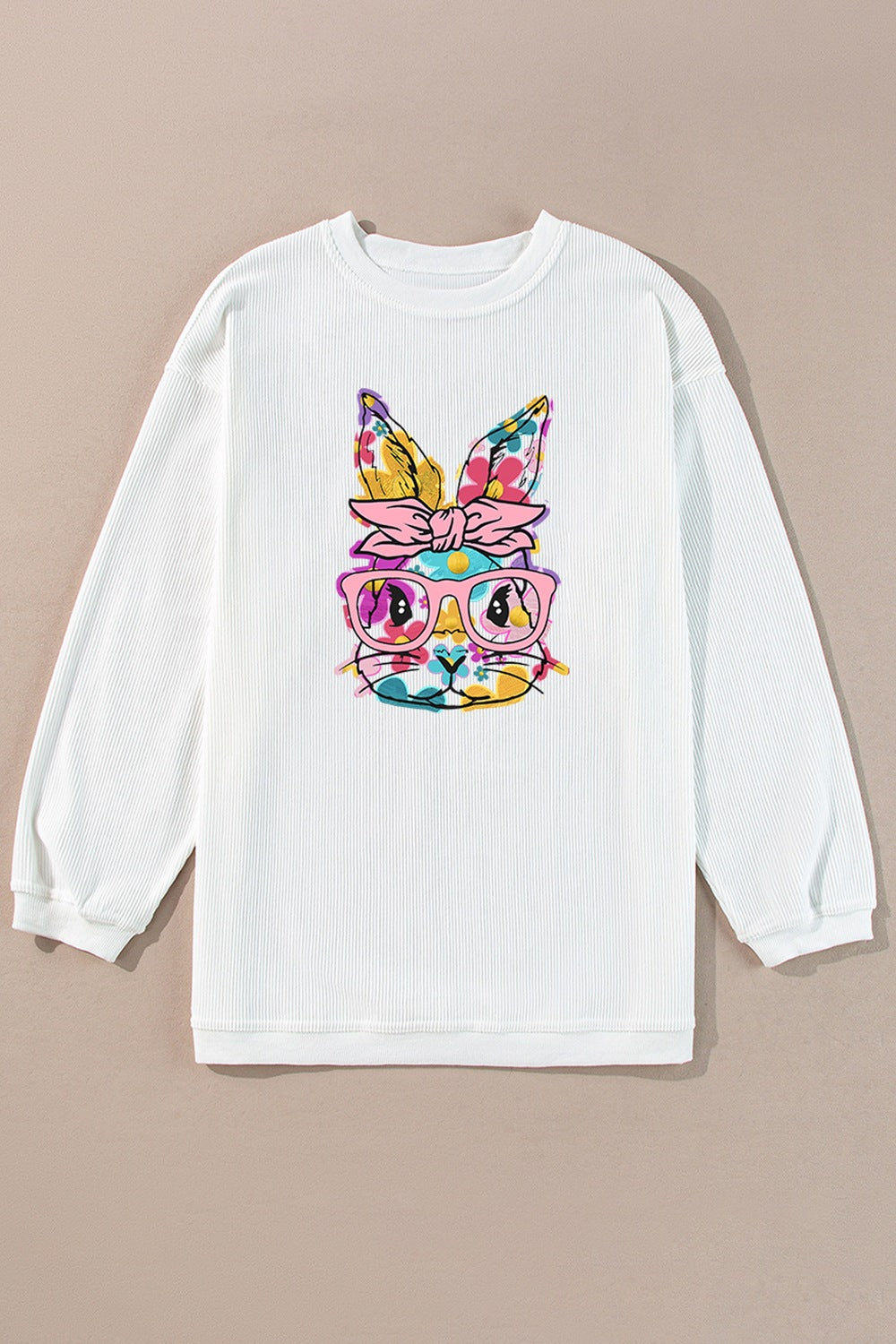 Bunny Graphic Round Neck Sweatshirt