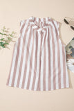 Stripe Button Down Sleeveless Shirt - felvior