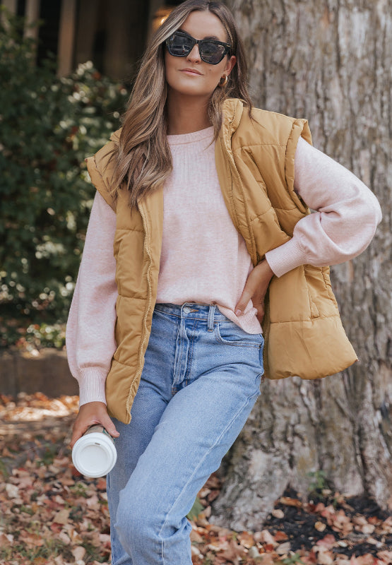 Zip Up Vest Coat with Pockets - felvior