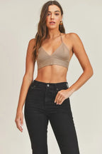 MABLE Long Sleeve Crop Sweater Top and Inner Bra Set