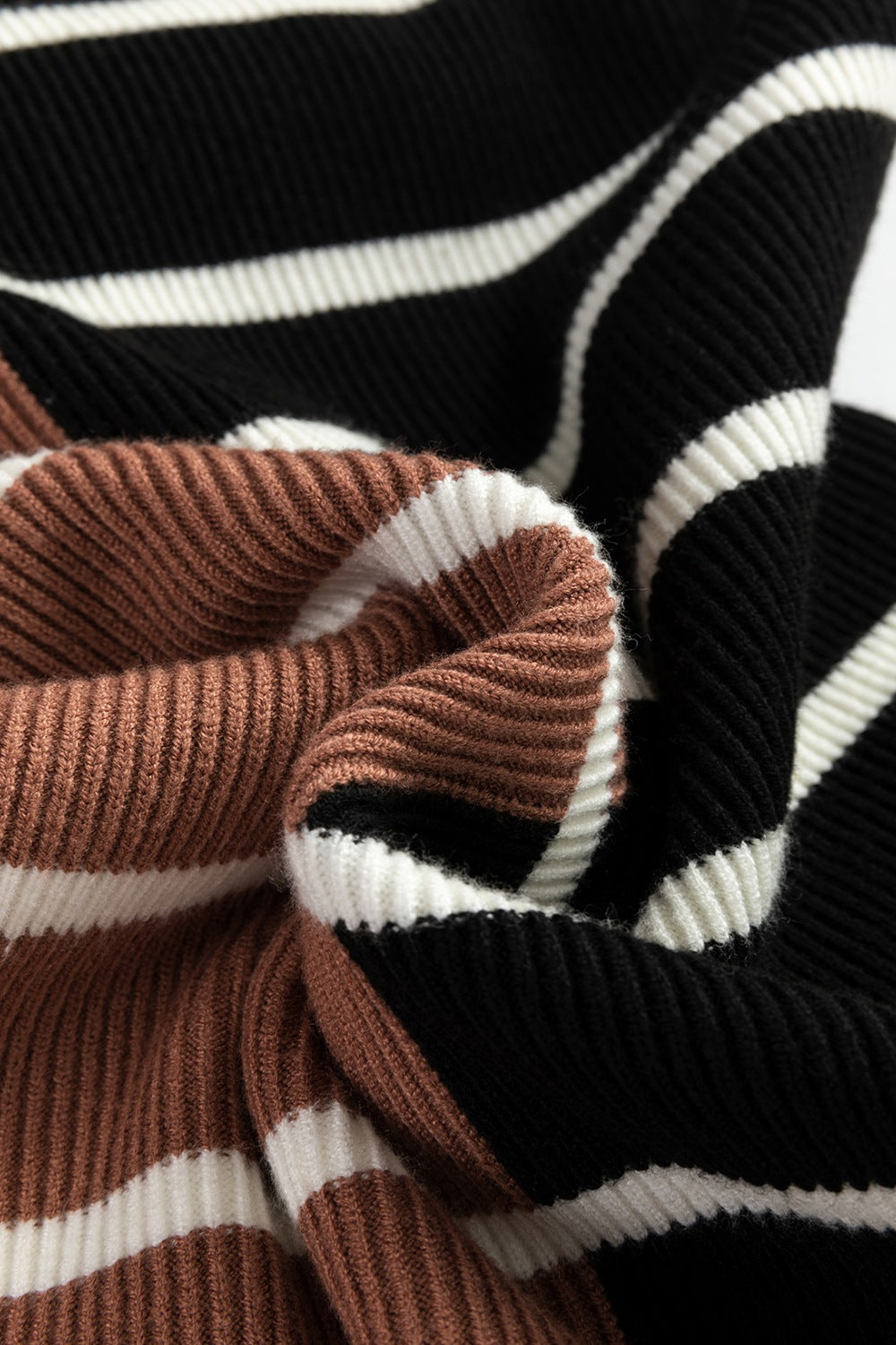 Striped Quarter Zip Cap Sleeve Sweater Dress - felvior