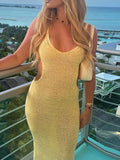 Backless Cutout Scoop Neck Cover-Up Dress - felvior