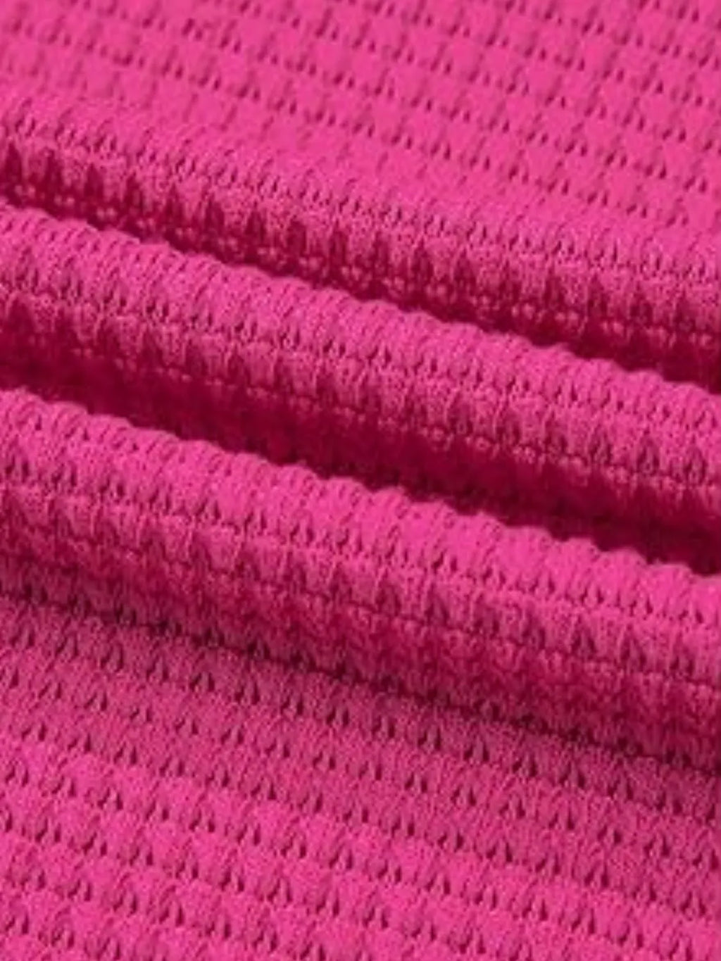 Drawstring Waffle-Knit Short Sleeve Hooded Top