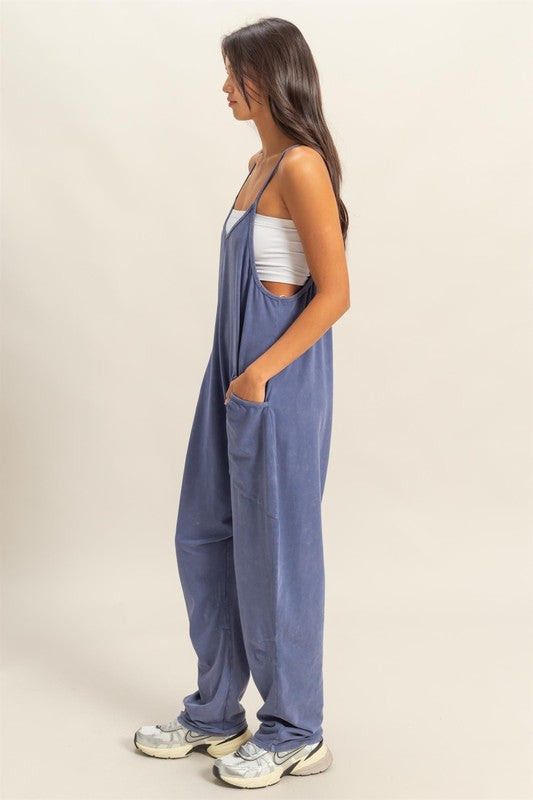 HYFVE Relaxed Fit Mineral Washed Overalls with Pockets