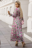 Floral Deep V Maxi Dress - felvior