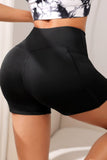 Wide Waistband Active Shorts with Pocket - felvior