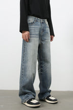 Men's Wide Leg Jeans with Pockets