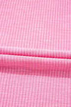 Striped Ruffle Flutter Sleeve Ribbed Blouse