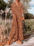 Leopard Buttoned Maxi Dress - felvior