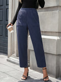 Elastic Waist Pants with Pockets - felvior