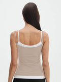 Faux Layered Square Neck Cropped Cami - felvior