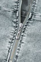 Back Zipped Mini Cami Denim Dress