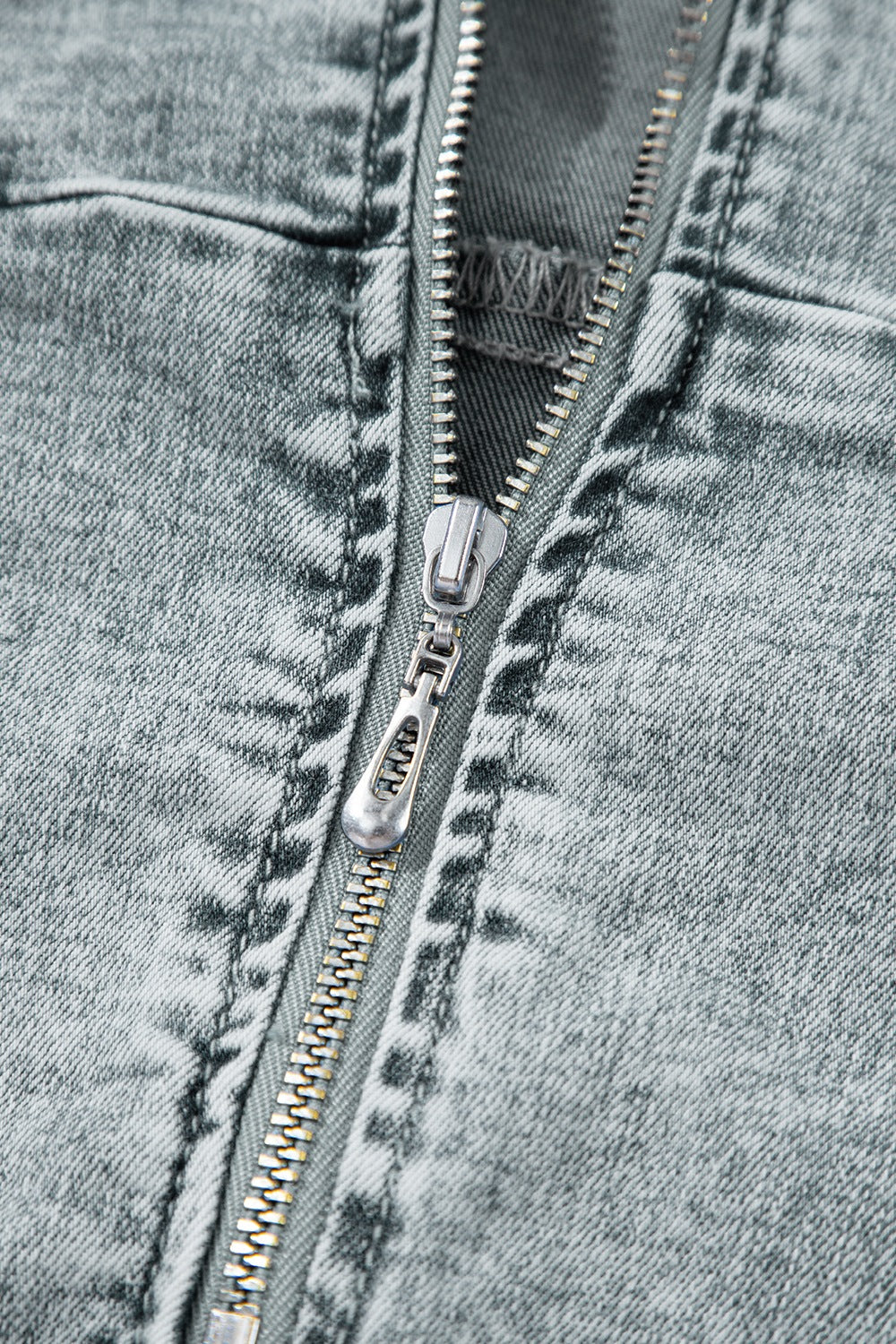 Back Zipped Mini Cami Denim Dress