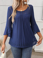 Round Neck Three-Quarter Sleeve Top