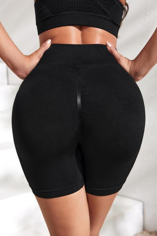 Slim Fit High Waistband Active Shorts - felvior