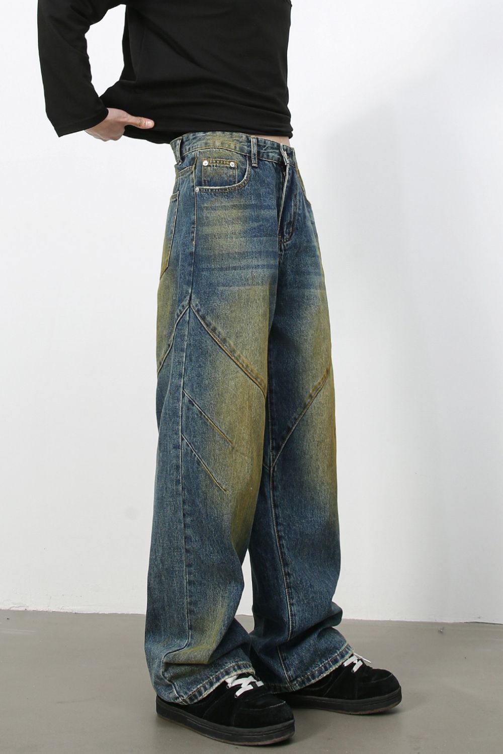 Men's Washed Jeans with Pockets