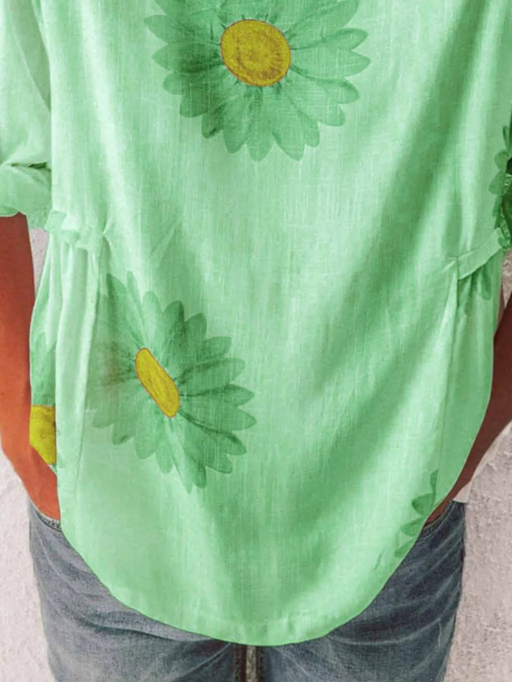 Full Size Flower Round Neck Half Sleeve T-Shirt Plus Size
