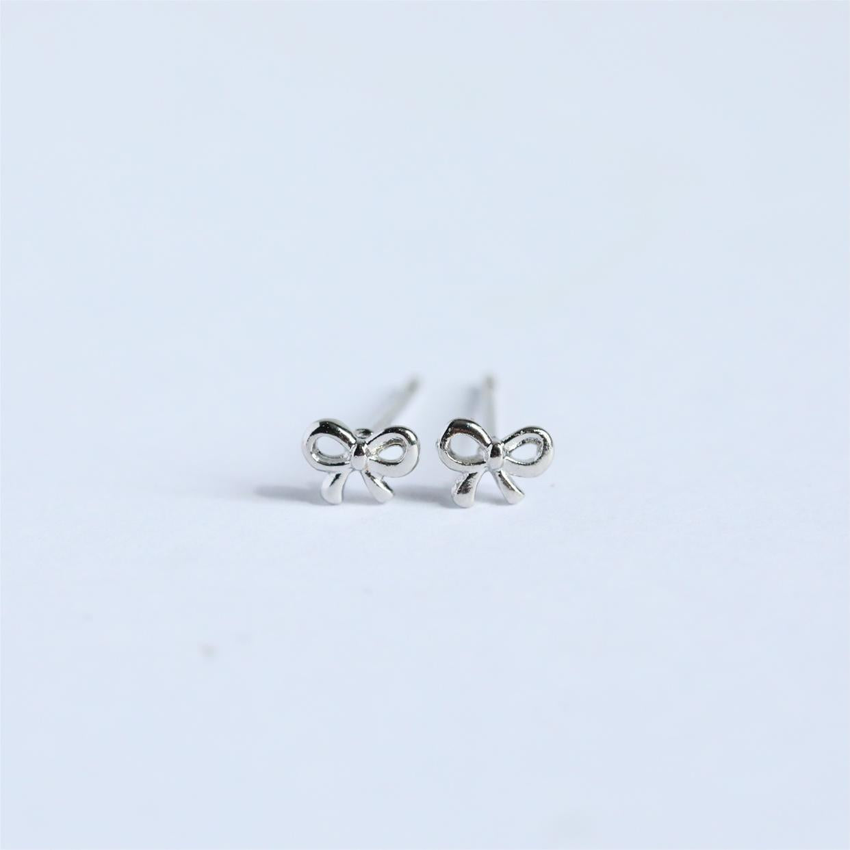 Copper Bow Stud Earrings - felvior