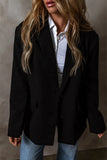 Button Up Long Sleeve Blazer - felvior