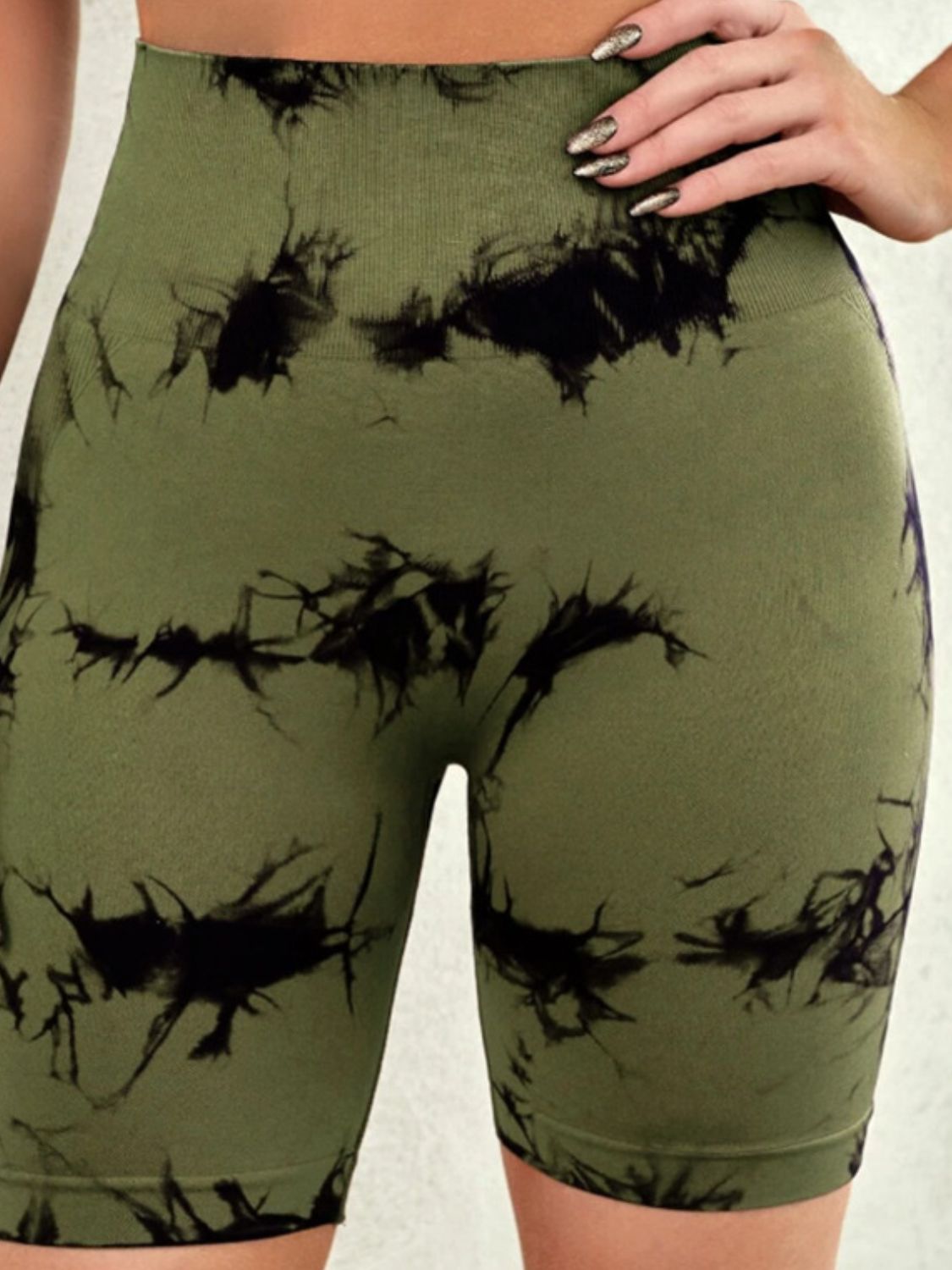 Tie-Dye High Waist Active Shorts - felvior