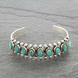 Artificial Turquoise Alloy Open Bracelet - felvior