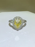 2 Carat Moissanite 925 Sterling Silver Teardrop Shape Ring - felvior