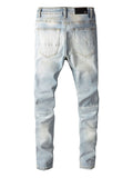 Men's Distressed Jeans with Pockets - felvior