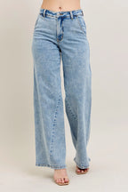 Judy Blue Full Size High Waist Wide Leg Jeans with Skewed Inseam Plus Size