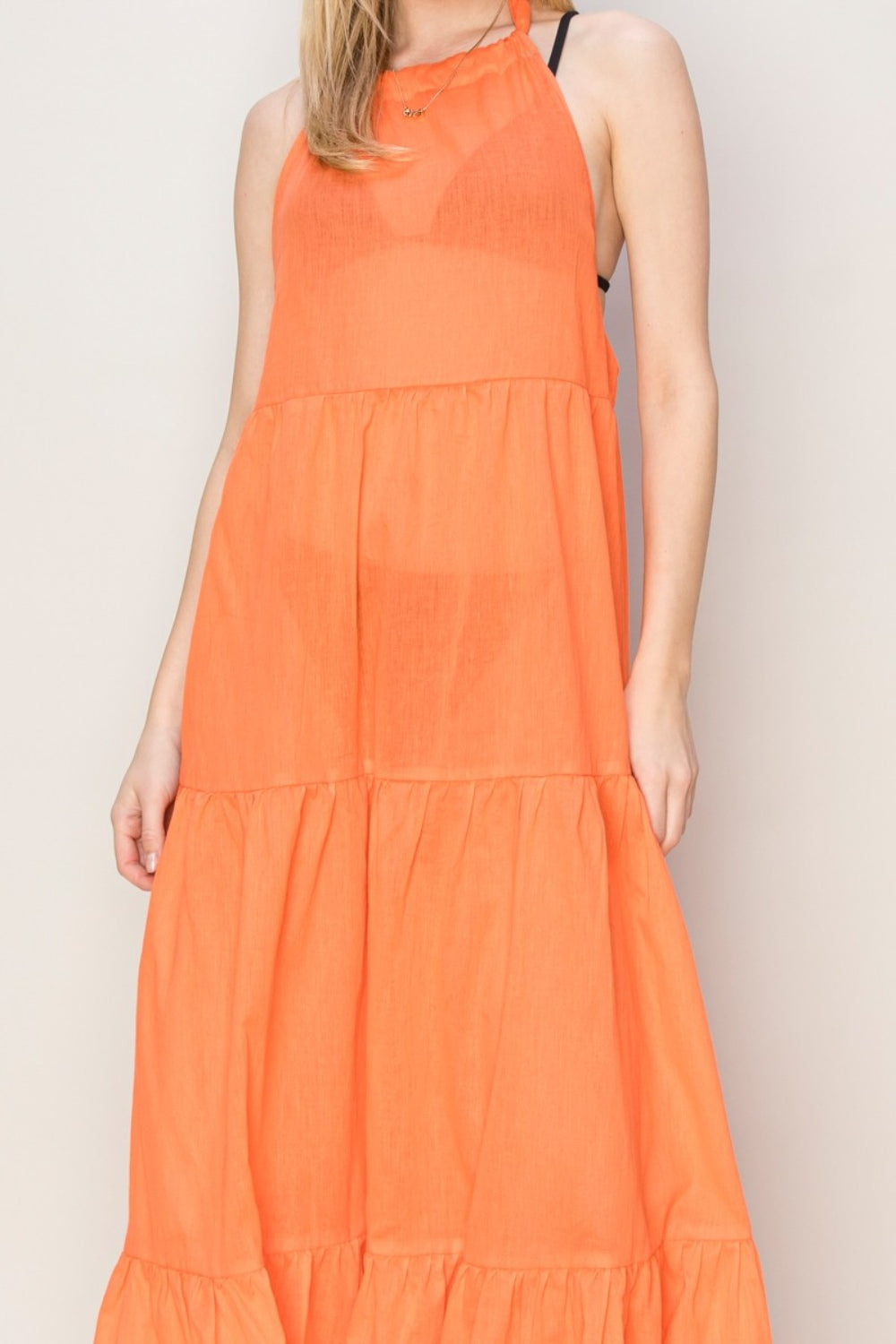 HYFVE Halter Neck Cover Up Maxi Dress - felvior