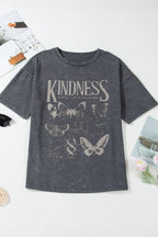 Kindness Butterflies Graphic Mineral Wash Loose Tee