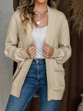 Open Front Long Sleeve Sweater Cardigan - felvior