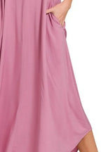 Zenana Woven Arc Hem Cami Dress With Flowy Pockets