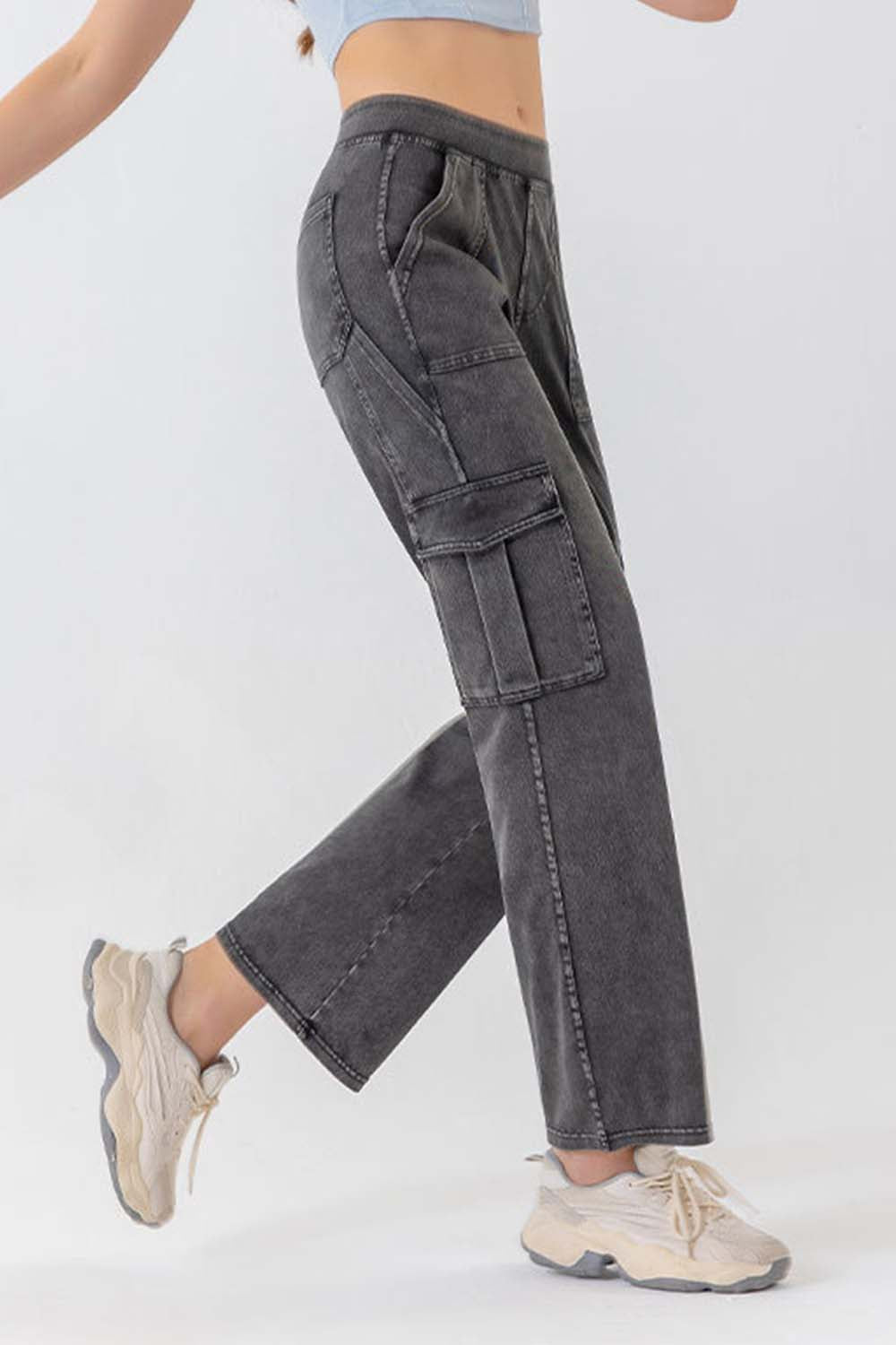 Buttoned Pocketed Long Jeans - felvior