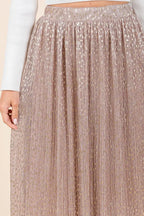 Mittoshop Metallic Glitter Speckle Print Elastic Midi Skirt