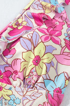 Floral Ruffle Trim Tummy Control One Piece Swimsuit