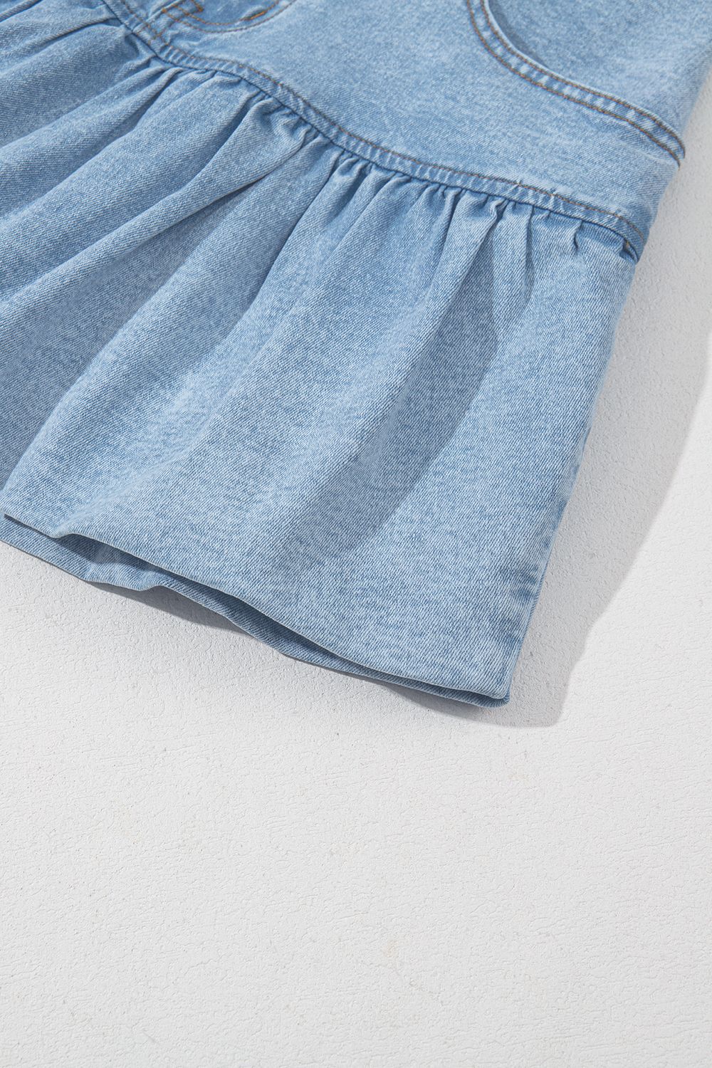 Bubble Hem Denim Mini Skirt