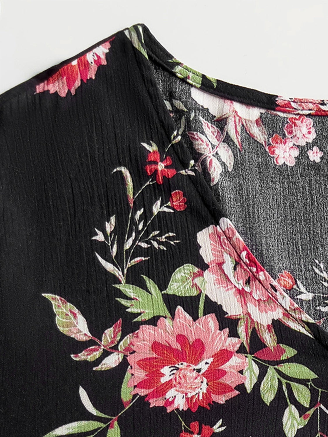 Plus Size Floral Flare Sleeve Dress - felvior