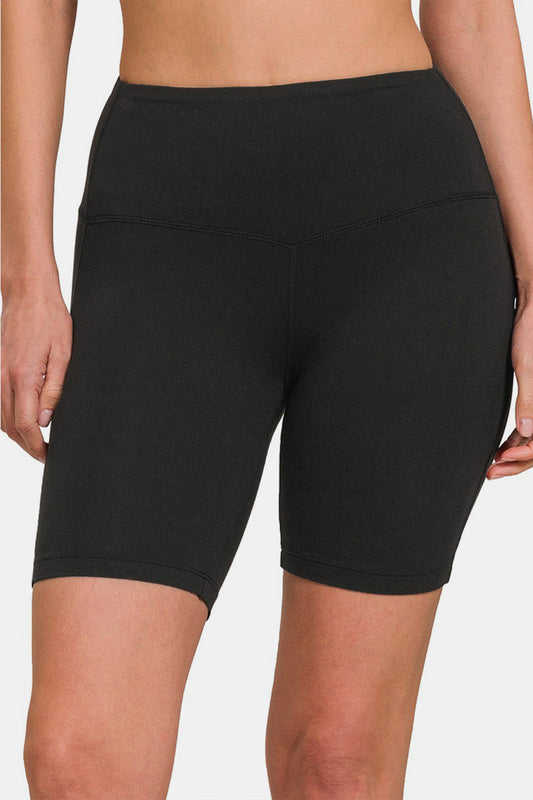 Zenana High Waist Active Shorts - felvior