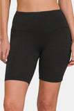 Zenana High Waist Active Shorts - felvior