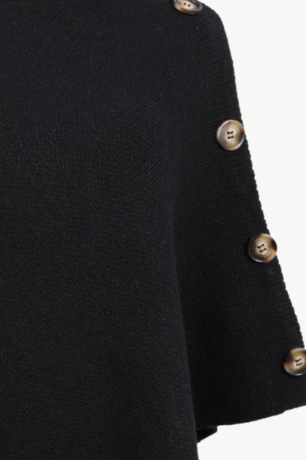 Turtleneck Buttoned Poncho - felvior