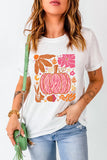 Graphic Round Neck Short Sleeve T-Shirt - felvior