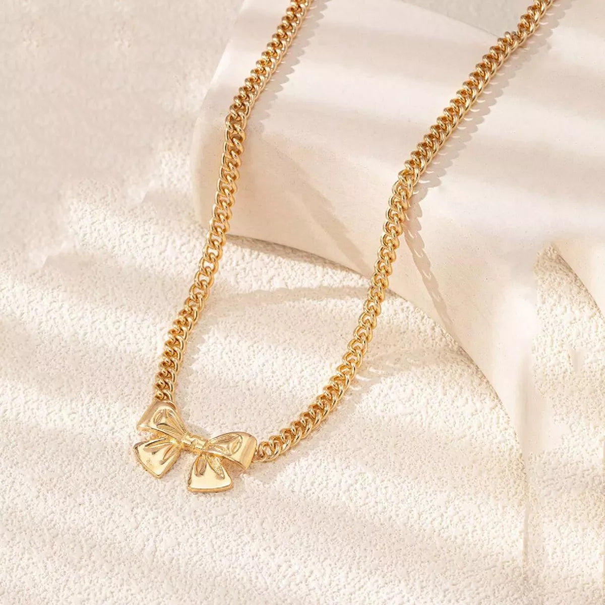 18K Gold-Plated  Bowknot Chain Necklace Secondary image