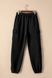 Pocketed Elastic Waist Active Joggers - felvior