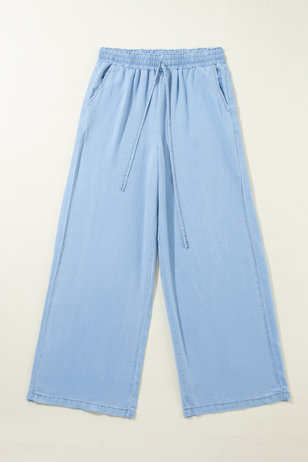 Drawstring Wide Leg Jeans - felvior