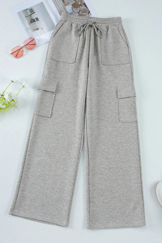Drawstring Active Pants with Pockets - felvior