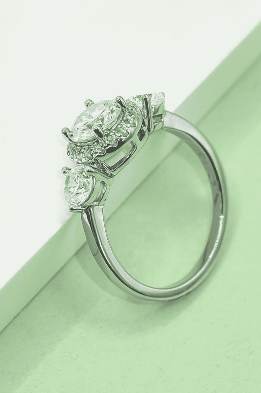 1 Carat Moissanite 925 Sterling Silver Ring - felvior