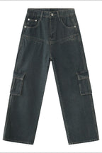 Men's Baggy Jeans with Cargo Pockets