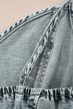 Back Zipped Mini Cami Denim Dress