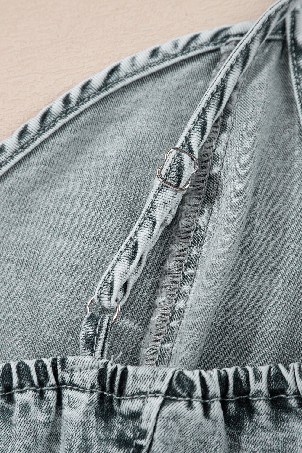 Back Zipped Mini Cami Denim Dress