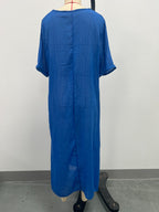 Full Size V-Neck Short Sleeve Midi Dress Plus Size